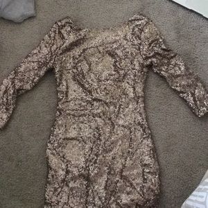 TOBI gold sequin dress